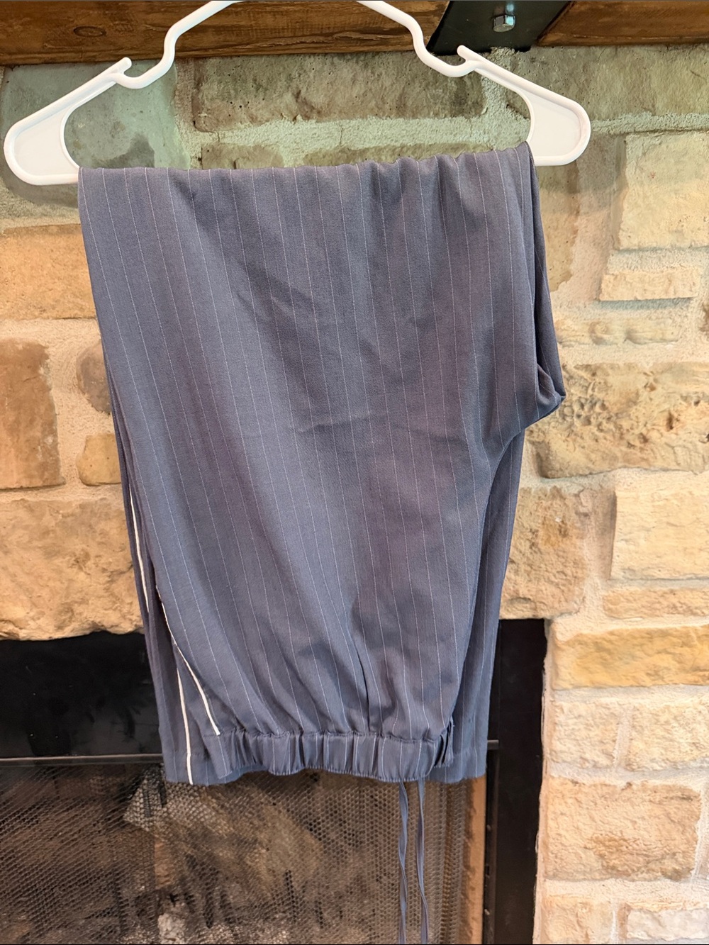 Women's Pinstripe Drawstring Dress Pants - Slate Blue